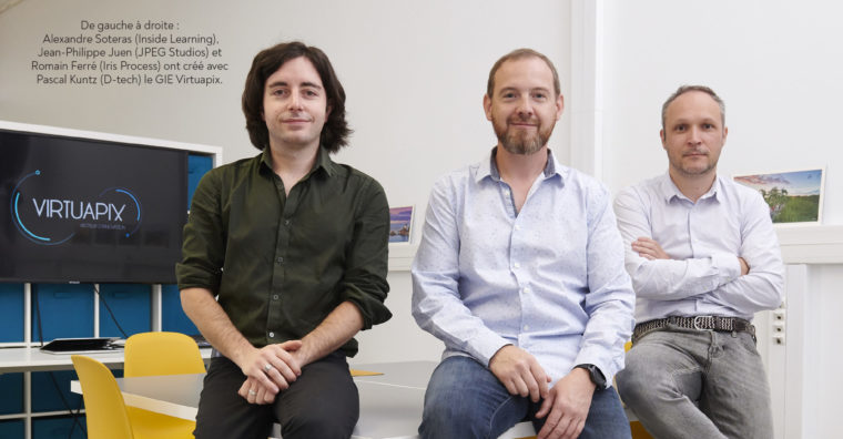 Alexandre Soteras (Inside Learning), Jean-Philippe Juen (JPEG Studios) et Romain Ferré (Iris Process) ont créé avec Pascal Kuntz (D-tech) le GIE Virtuapix.