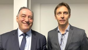 Patrick Chasseriaud, président et Pascal Géraudie, directeur de l’aéroport de Biarritz-Pays Basque