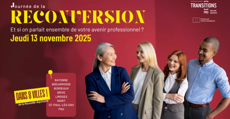 Illustration de l'article Avenir professionnel – La 11ᵉ édition de la Journée nationale de la reconversion, le 13 novembre à Biscarrosse et Saint-Paul-lès-Dax