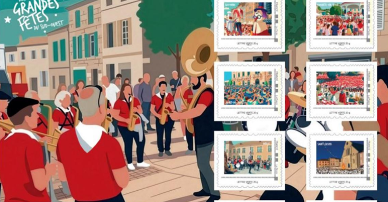 Illustration de l'article Philatélie – Des timbres aux couleurs des ferias du Sud-Ouest