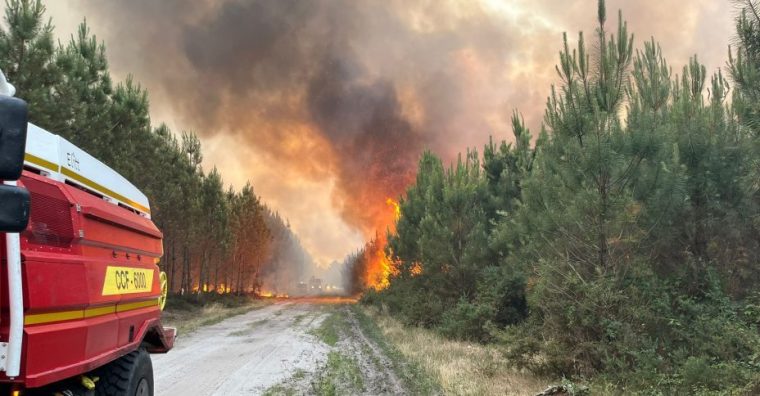 Illustration de l'article Mobilisation sur l’incendie du nord des Landes